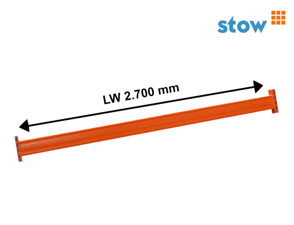 Stow Traverse LW 2.700 mm für Palettenregale 145x50 mm (BxH) Träger 4.500 kg orange